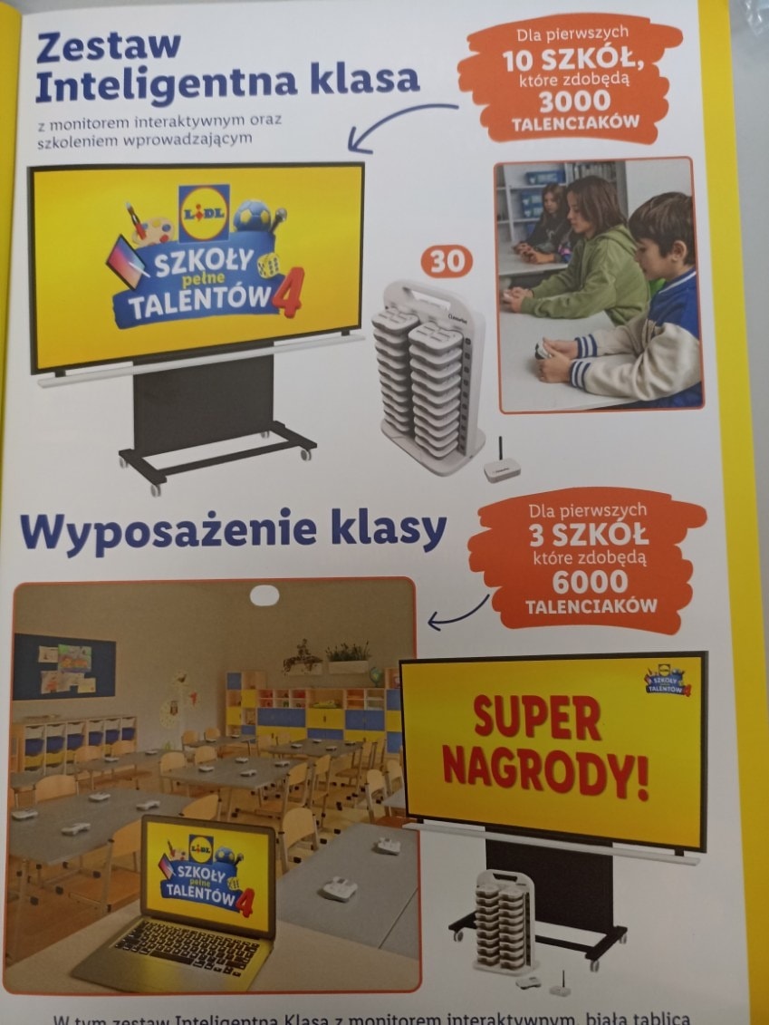 Strona z ulotki informacyjnej z nagrodami.